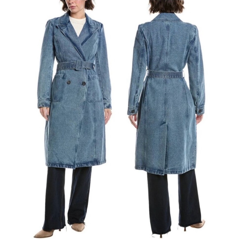 Avec Les Filles Blue Jean Jacket Coat - Picture 2 of 11